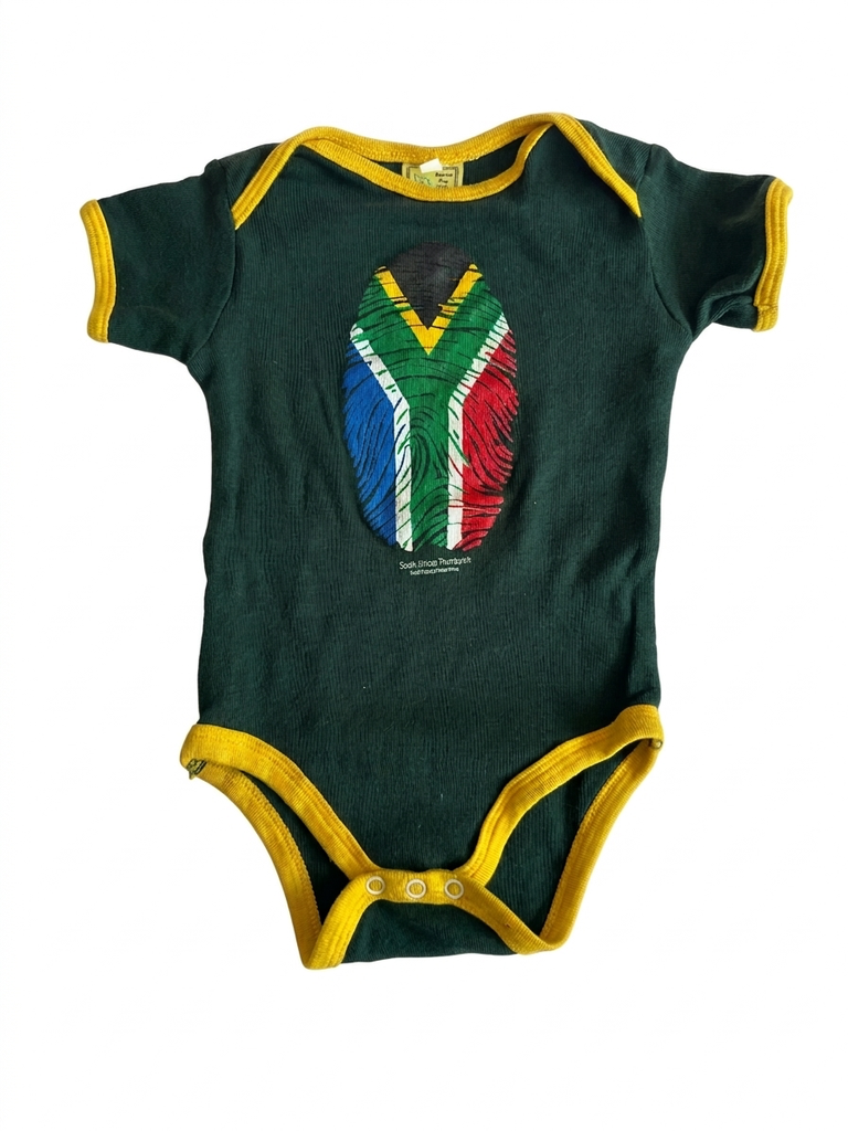 3-6M Green SA Flag bodysuit - HYM Clothing