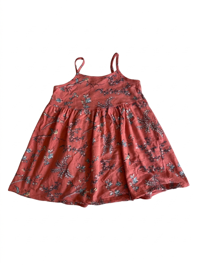 2-3Y Peach Floral Dress - Real Kids