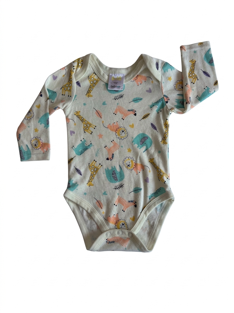 6-12M Pastel Safari bodysuit - Cuddlesome